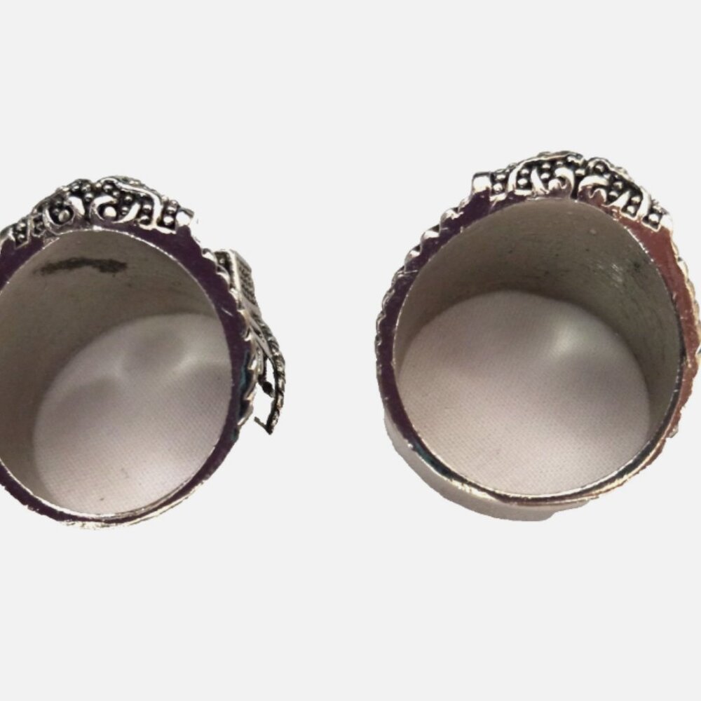 Viking Thor’s Hammer Mjölnir Rings Pair Silver Tone Norse Celtic Jewelry Sz 8-9 - Picture 6 of 12